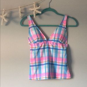 New Vineyard Vines Madras Plaid Tankini Top XS